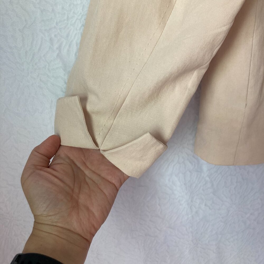 COLDWATER CREEK Blazer Silk Linen blend Cream Plus Size 1X Career Office - Picture 7 of 11